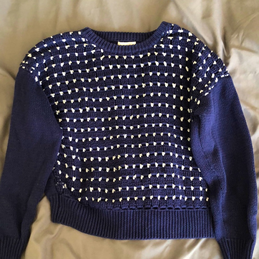 Dark Blue Sweater with cool cut out design on front